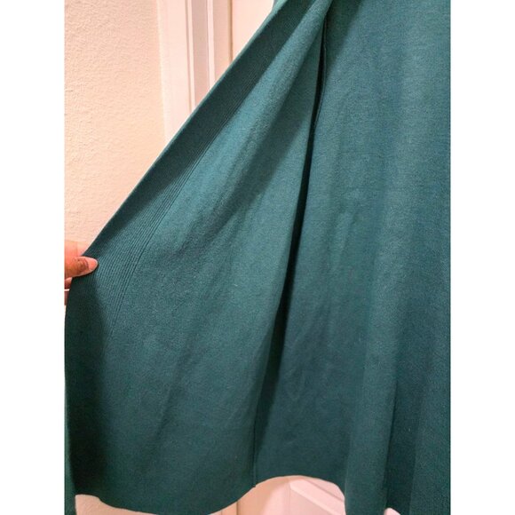 J.Jill Womens Open Front Teal Cardigan Sweater 2X Cotton Blend Ribbed Knit Long - Picture 4 of 8